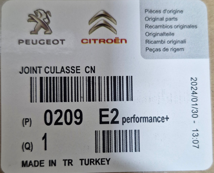 واشر سرسیلندر ۴۰۵ترک میلور اورجینال پاپیون دار مسی درجه یک