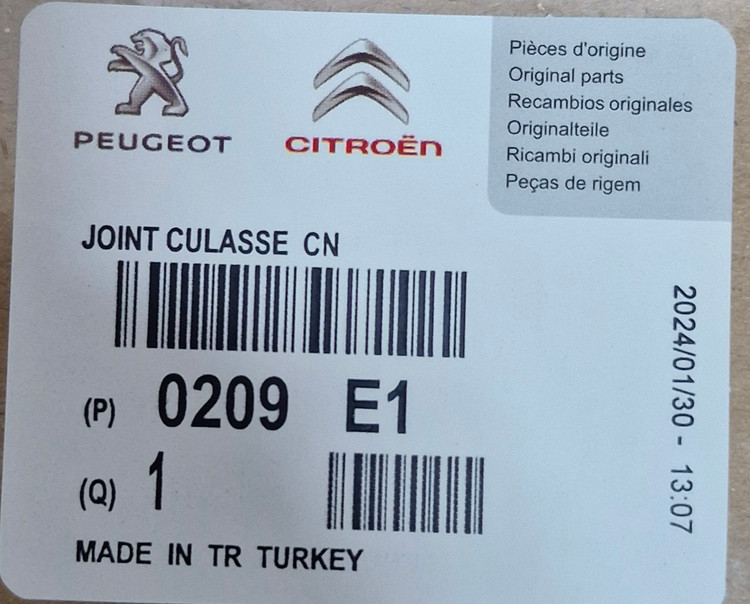 واشر سرسیلندر ۴۰۵ترک میلور اورجینال معمولی درجه یک