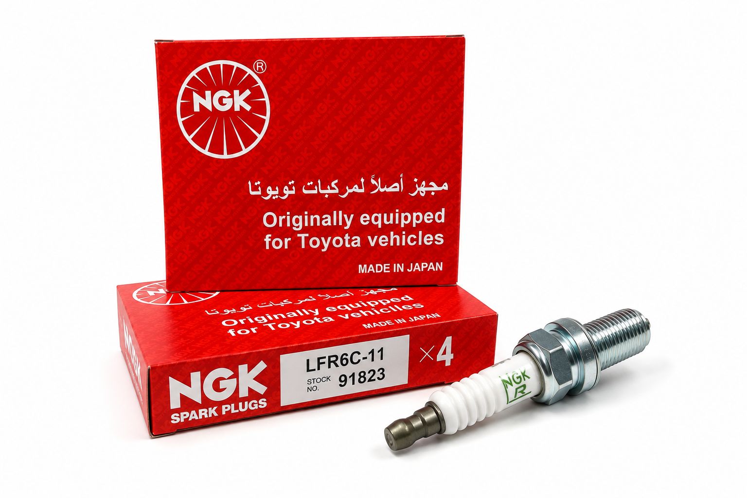 شمع انجیکا(NGK)ژاپن کد ۹۱۸۲۳ پایه بلند مناسب پژو ۲۰۶ تیپ۵ و رانا بسته ۴عددی با ضمانت